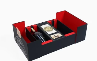 Boîte Cadeau de Luxe pour Bière à Double Couvercle Flip Top et Toucher Doux