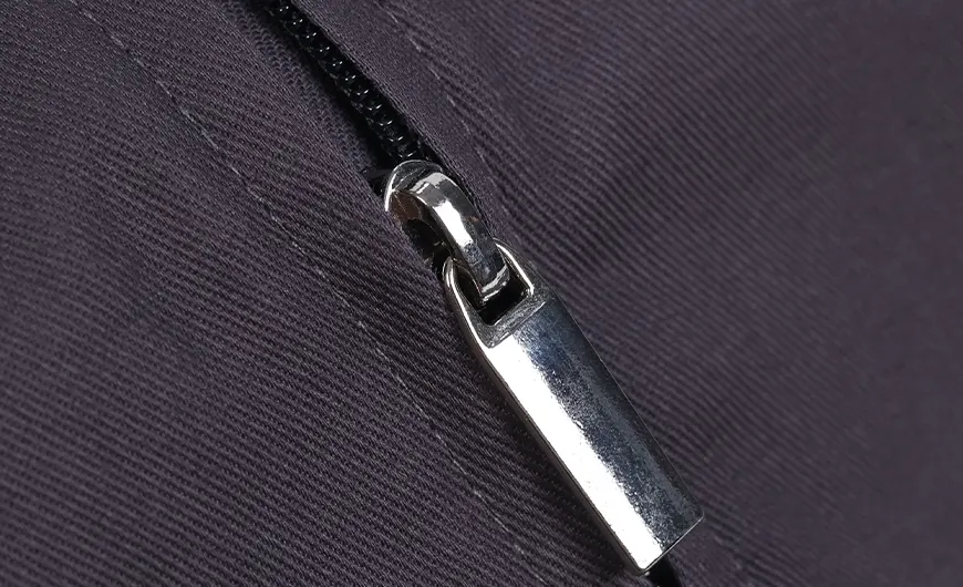 Luxury Cotton Business Suit Cover Bag Zipper Detail