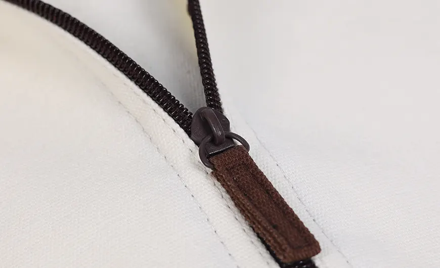 Luxury Natural Cotton Long Garment Dress Bag Zipper