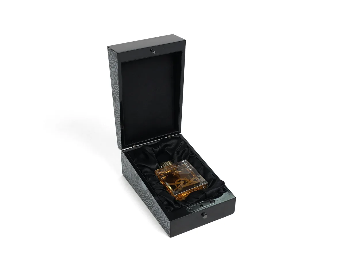 Luxury Perfume Wooden Gift Box Flio Top Lid Open