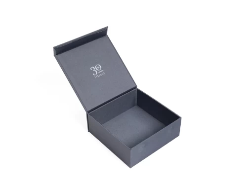 Luxury Grey Binding Cloth Skin Care Boxes Open Closure