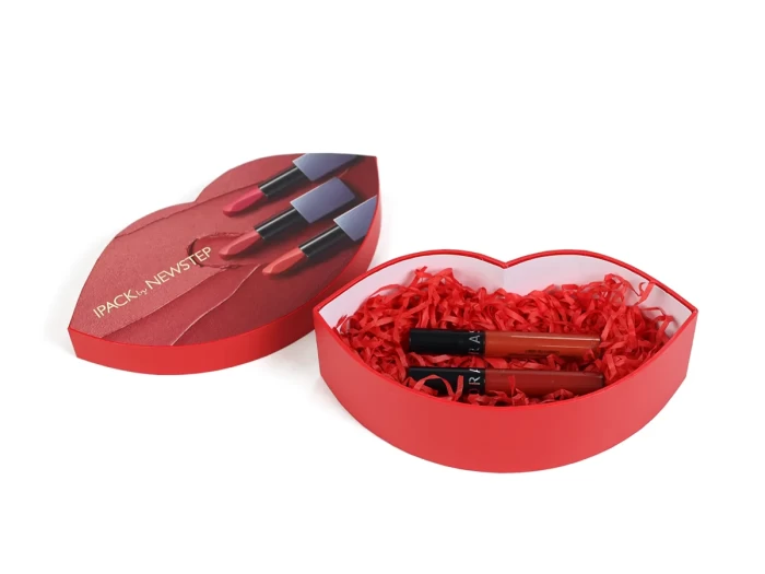 Lip Shape Gift Packaging Boxes for Lipstick Lid and Base