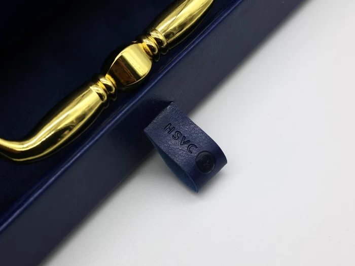 Medium Luxury Blue Leather Box Embossing Pu Handle