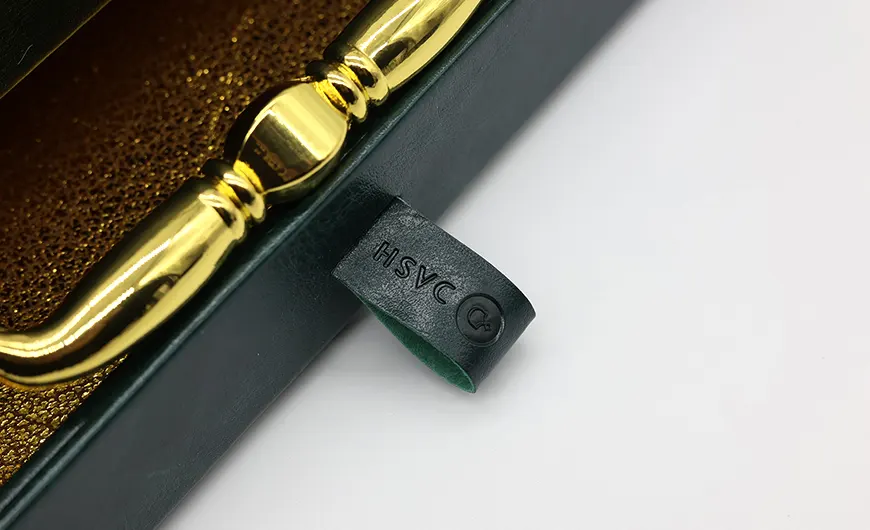 Small Luxury Viridian Leather Box Embossing PU Handle