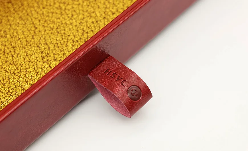 Medium Luxury Red Leather Box Embossing PU Logo