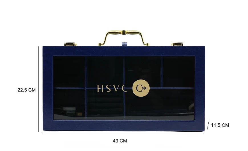 Small Luxury Blue Leather Box Three Dimension