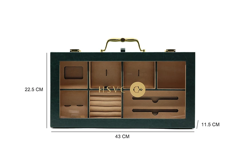 Small Luxury Viridian Leather Box Three Dimension
