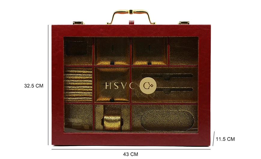 Medium Luxury Red Leather Box Three Dimension