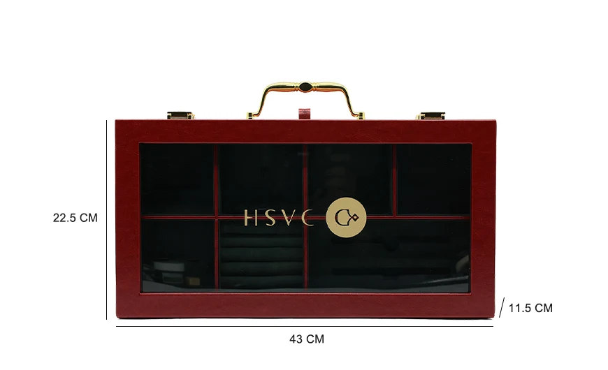 Small Luxury Red Leather Box Three Dimension