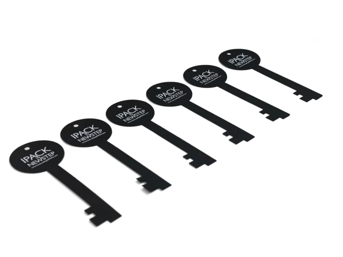 Elegant Black Key Shape Fragrance Test Strips Display