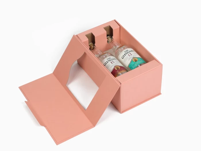 100% Sustainablity Luxury Foldable Whisky Gift Box Set Open