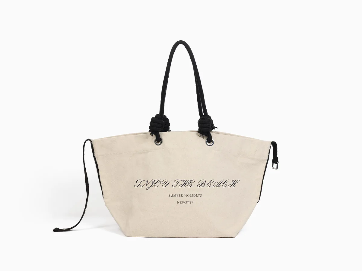 Heavy Weight Recycled Cotton Boat Shape Beach Tote Bag