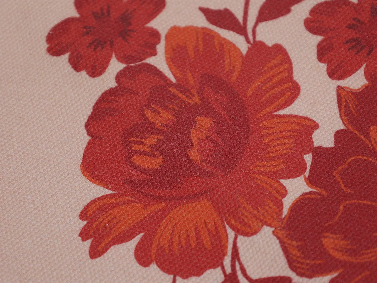 Printed Flowers Cotton Beach Tote Bag