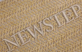 High Quality Woven Straw Pouch Bag Embroidery Logo