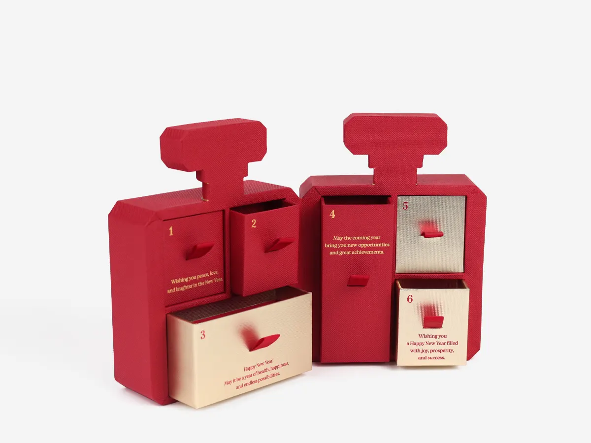 Perfume Bottle Shape Advent Calendar Boxes Inner Drawer Boxes